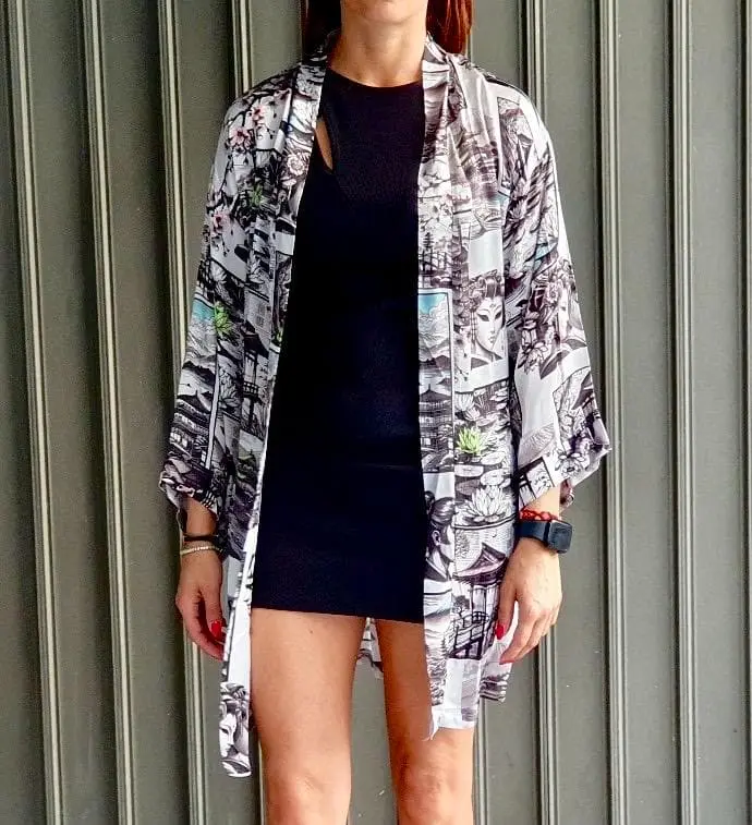 Kimono Loto Grigio Corto