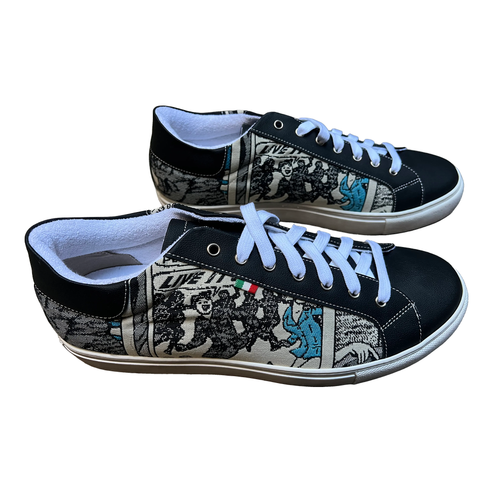 [47CBE46] Comic Sneaker Black Ecru