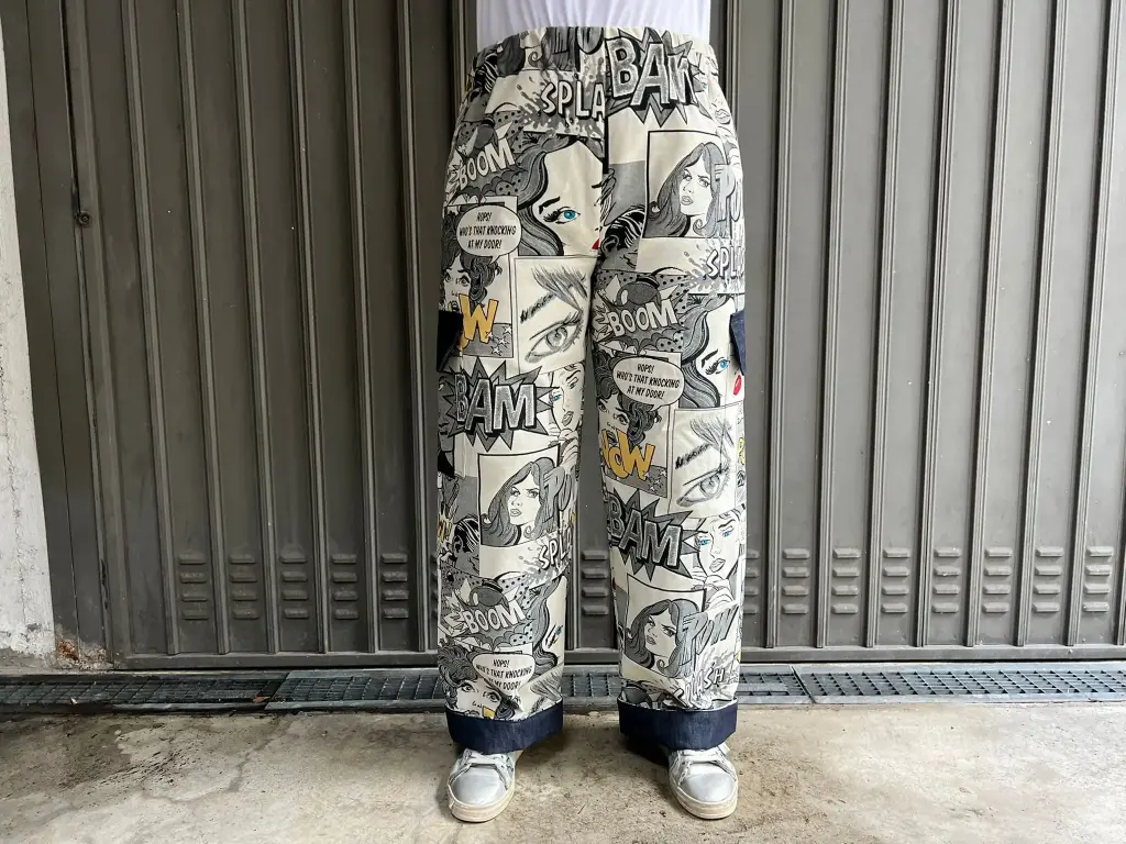 Pantaloni Cargo Wow Ecru