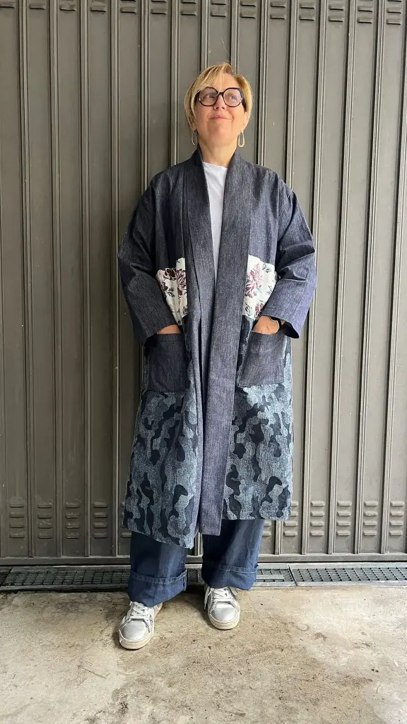 [54CDCJ] Cappotto Denim Camouflage Jeans