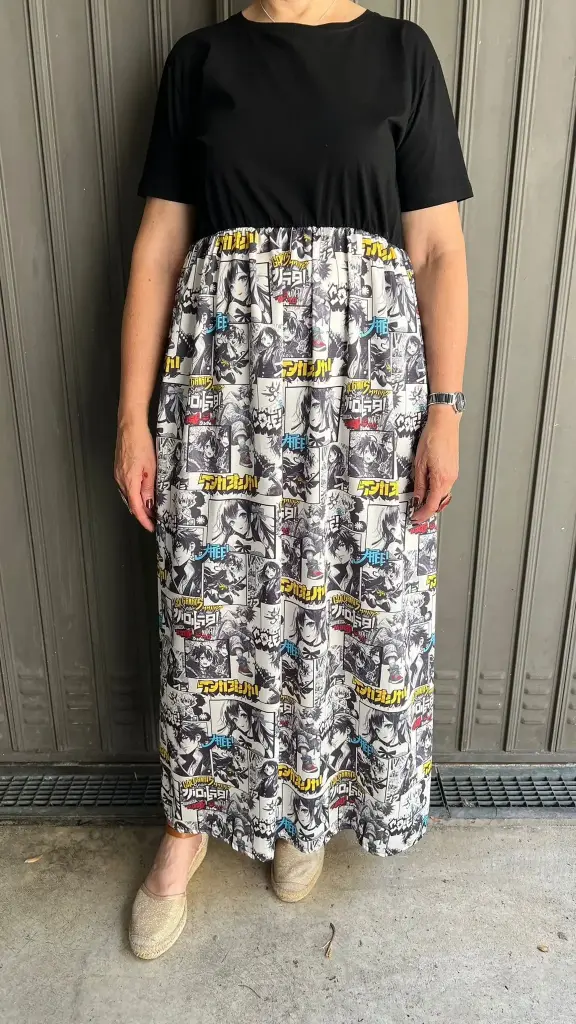 Abito Stefy Manga Nero - Over