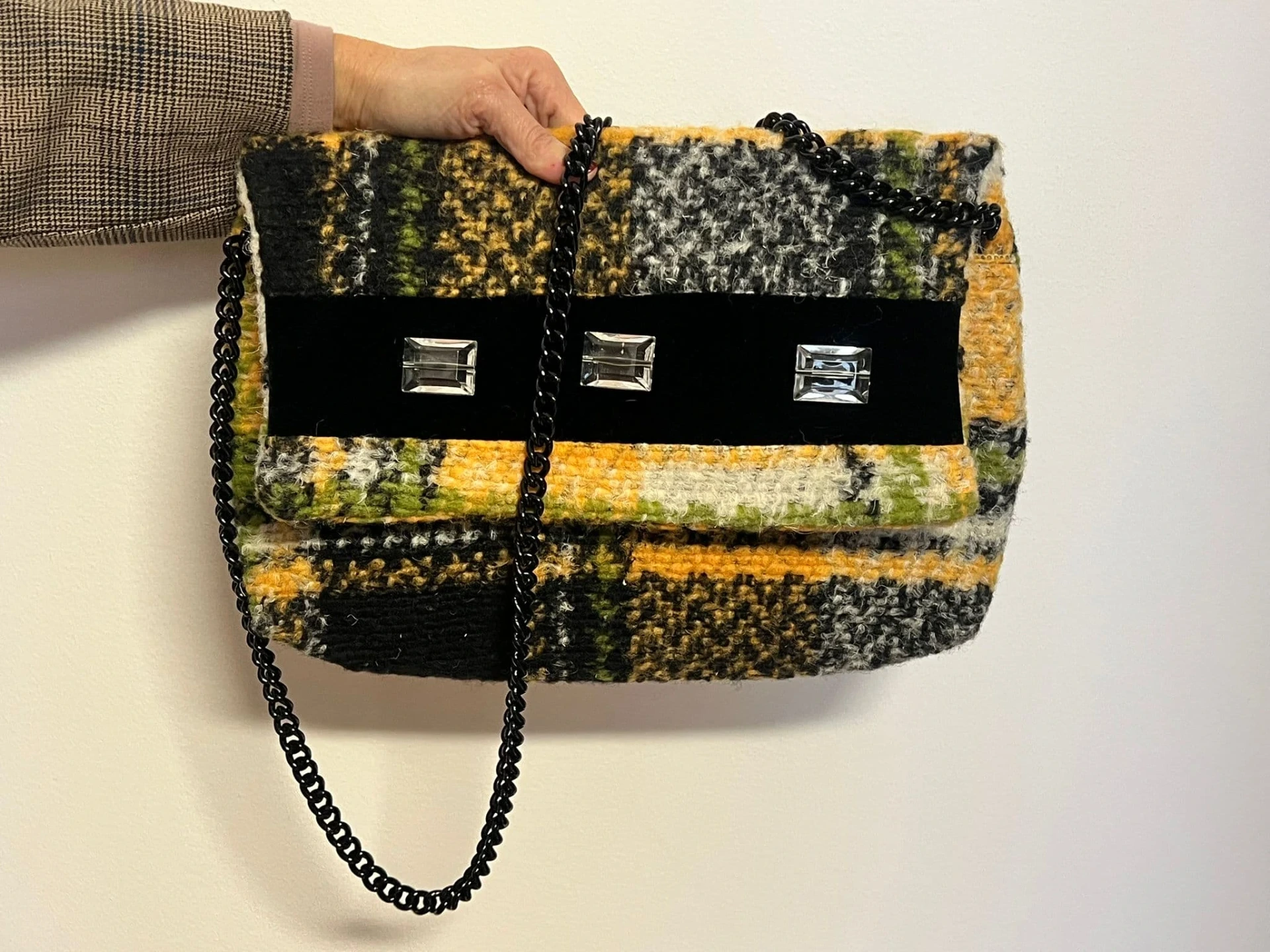 [28BTRTBY1] Bag Tartan Yellow