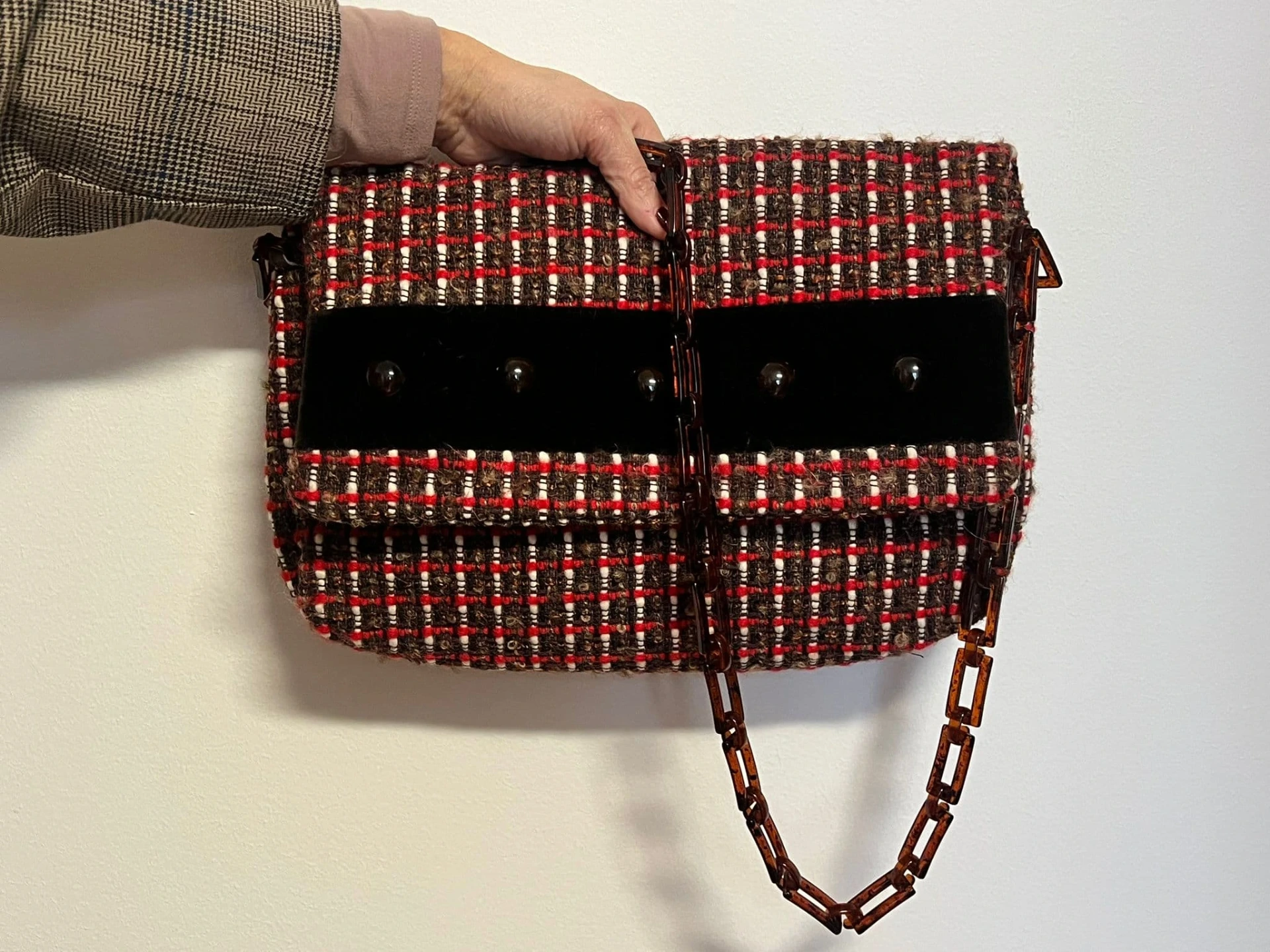 [29BTRTMR2] Bag Tartan Moro/Rosso 29BTRTMR2
