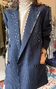 Blazer upcycled gessato navy
