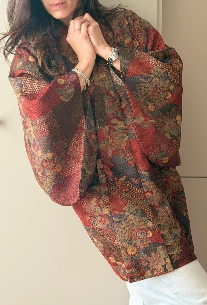 Haori jacqurd sovrastampato