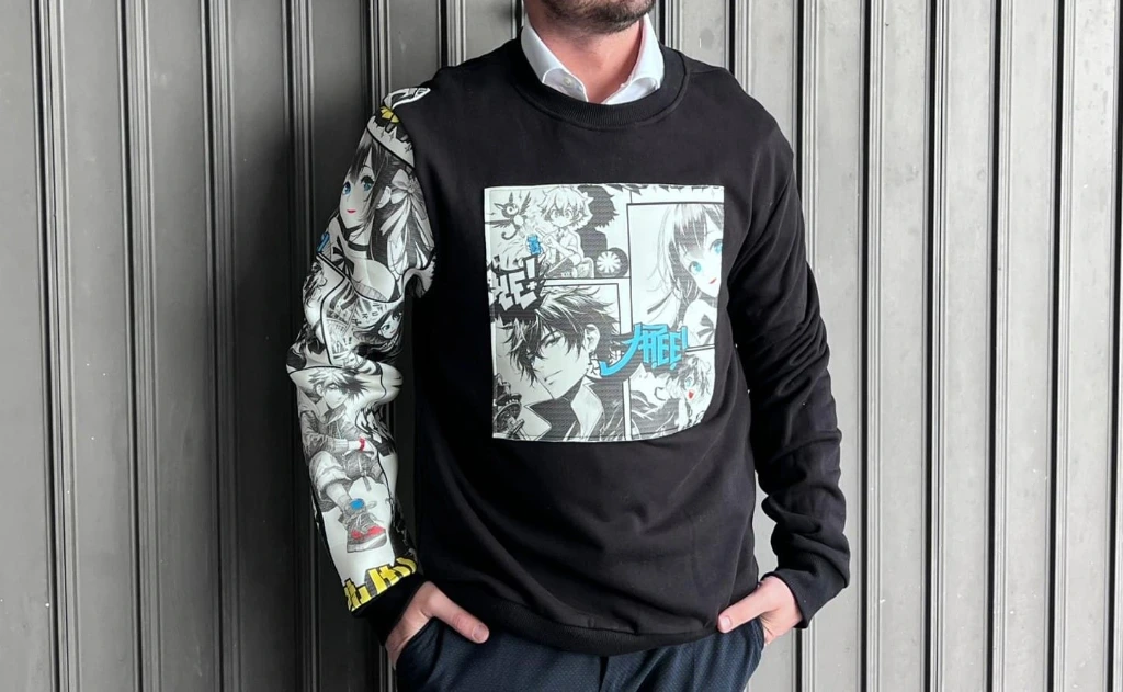 Felpa Twoside Manga Ecru