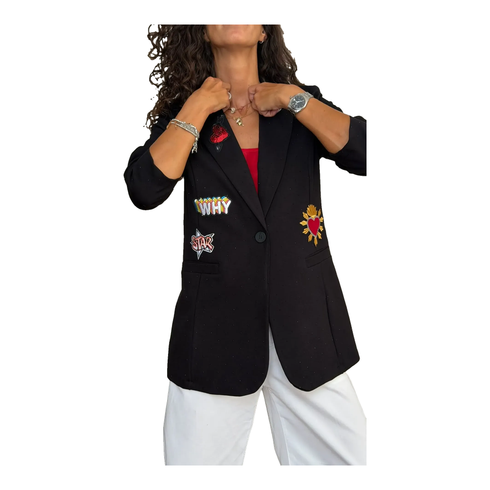 Blazer nero patch