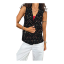 Gilet ricamato velluto floreale