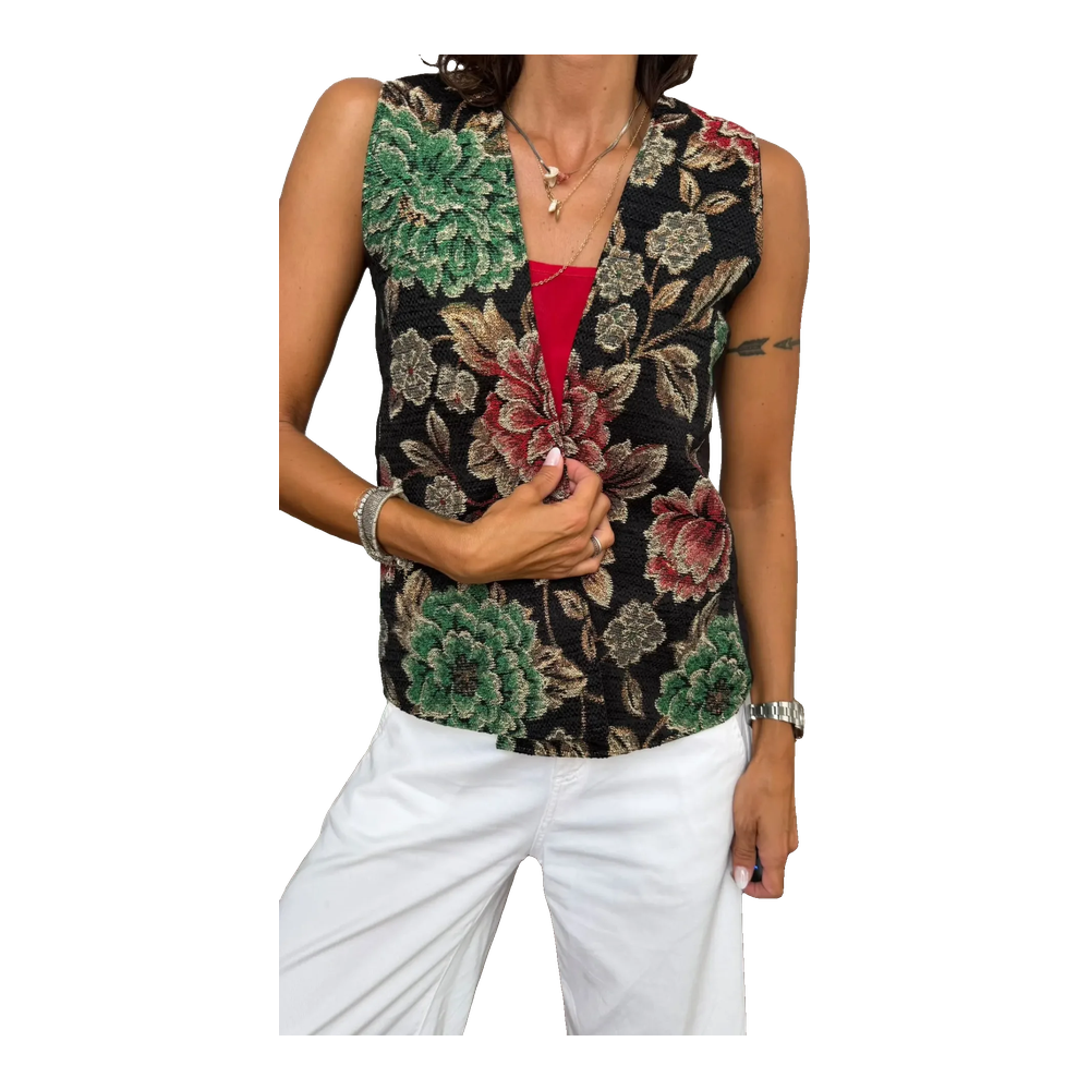 Gilet Jaquard Flowers