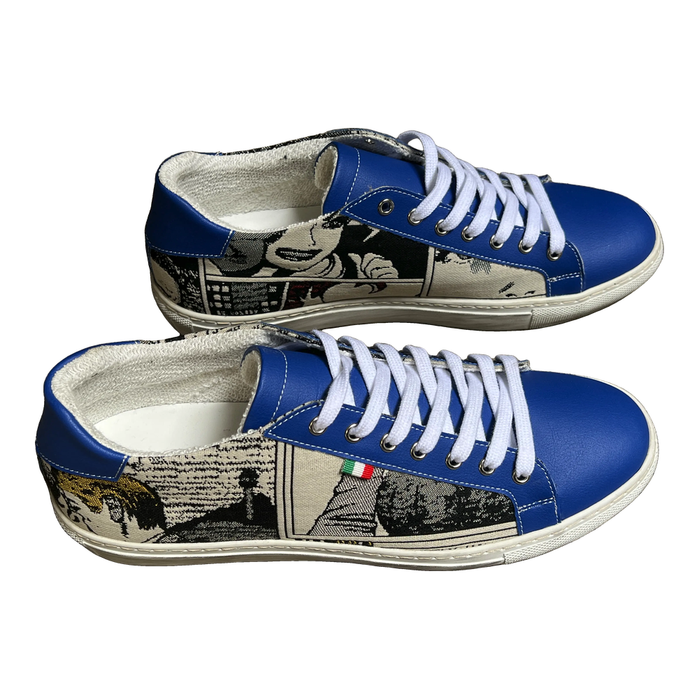 [3CNE45] Comics Sneaker Navy Ecru
