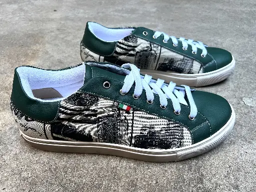 [42BGE46] Bicycle Sneaker Green Ecru