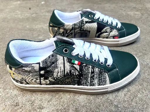 [50BGE38] Bycicle Sneaker Green Ecru