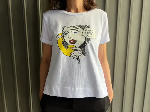 [1TSWP] T-shirt Telefono bianca