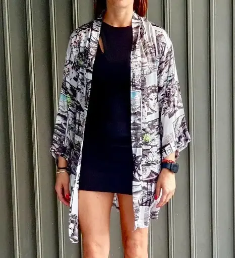 [38KLGC] Kimono Loto Grigio Corto
