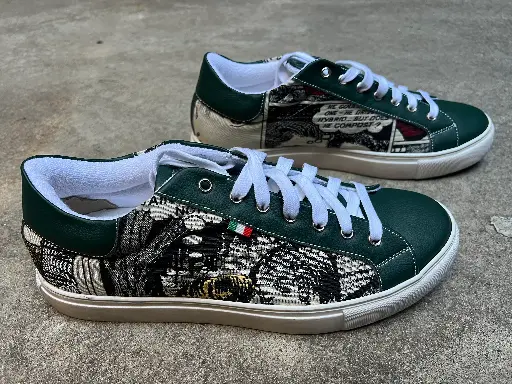 [45CGE43] Comic Sneaker Green Ecru
