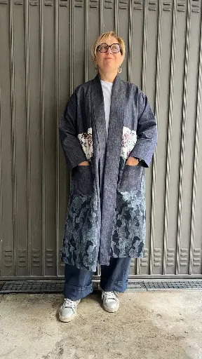 [54CDCJ] Cappotto Denim Camouflage Jeans
