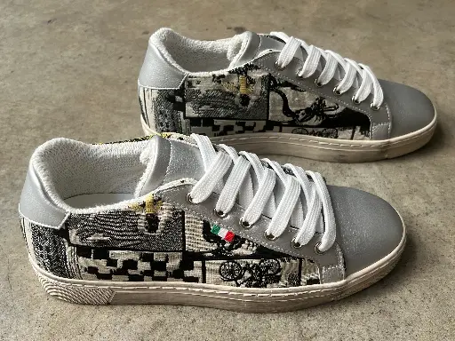 [13BSE39] Bicycle Sneaker Silver Ecru