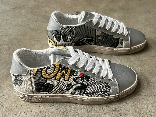 [14WSE39] WoW Sneaker Silver Ecru