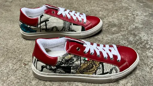 [66BRE41] Bycicle Sneaker Black Ecru