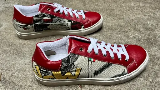 [68MRE44] Mista Sneakers Red Ecru