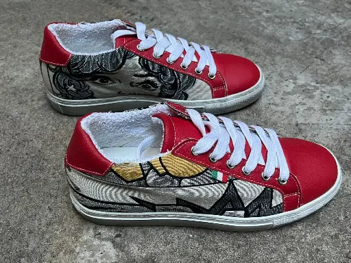 [30WRE37] WoW Sneaker Red Ecru