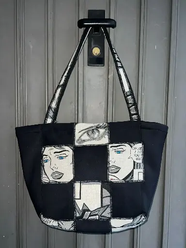 [11BPWB2] Borsa Patch Wow Black 2